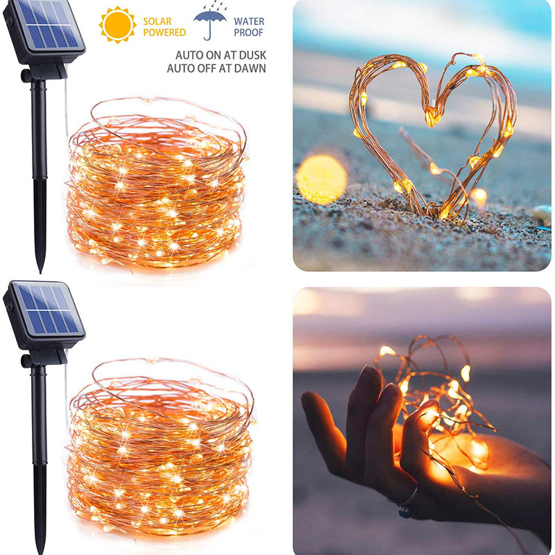 Solar Christmas Wedding Party Fairy Copper Wire LED String Light