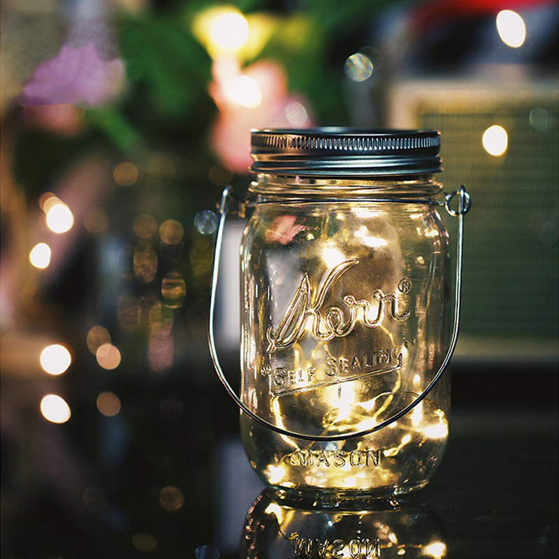 Solar Mason-Jar with Chrstimas Party Fairy LED String Light