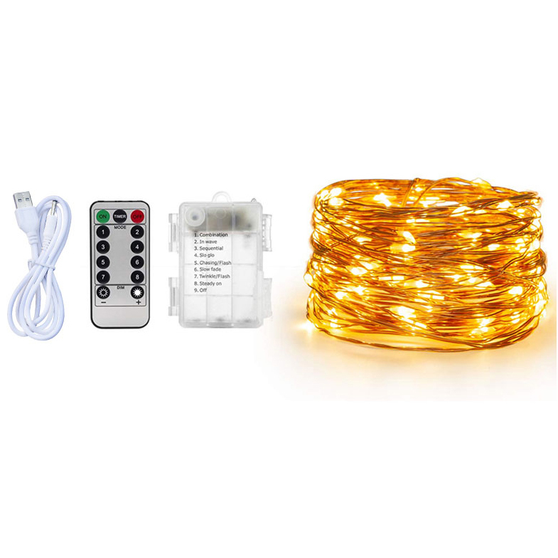 3AA Battery and USB Fairy Deck LED Copper Wire String Light