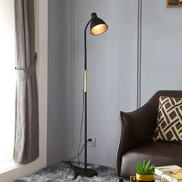 Black Floor Lamp with E27 Socket