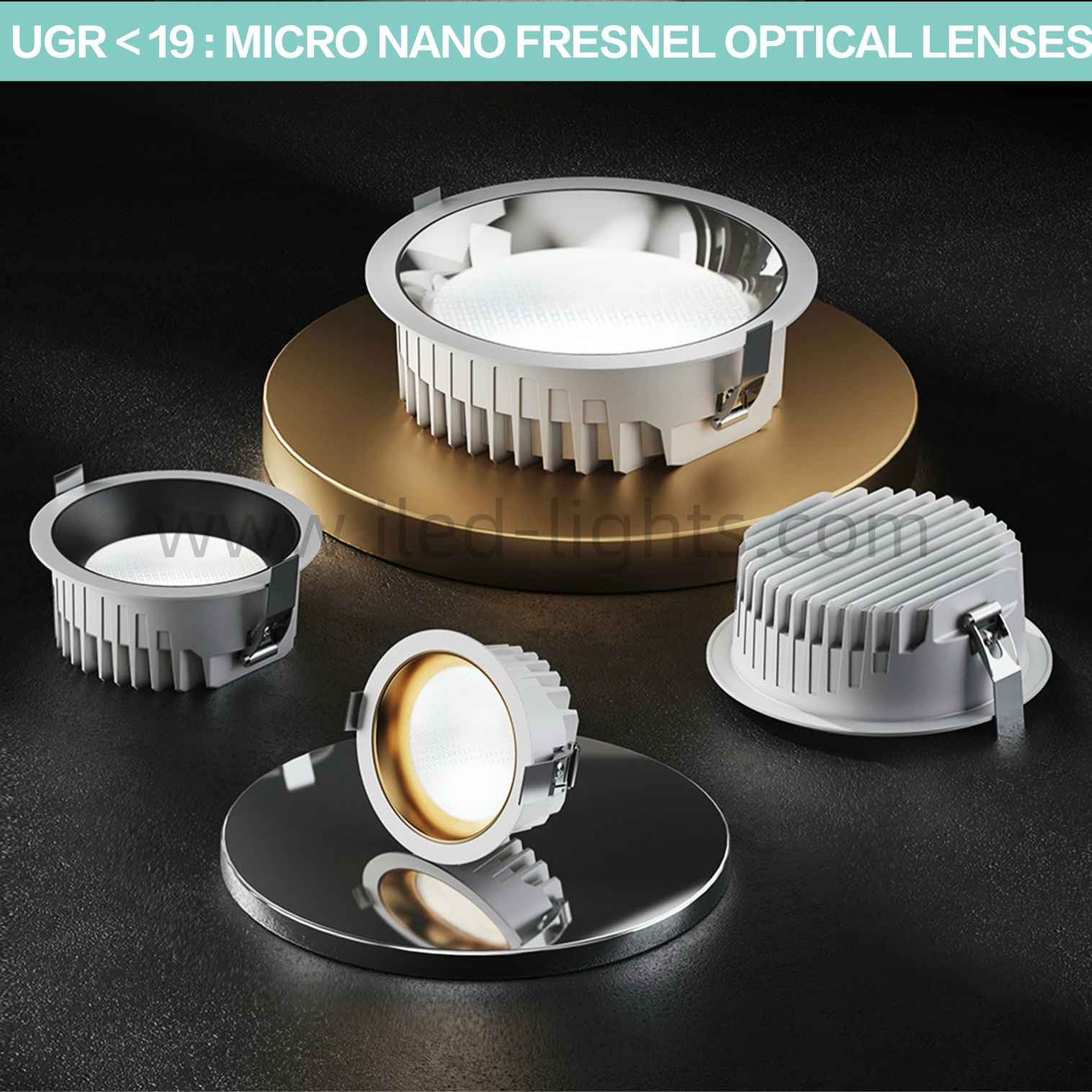 Fresnel LED Downlight Recessed Low UGR CRI90 Fresnel LED Downlight Recessed Low UGR CRI90